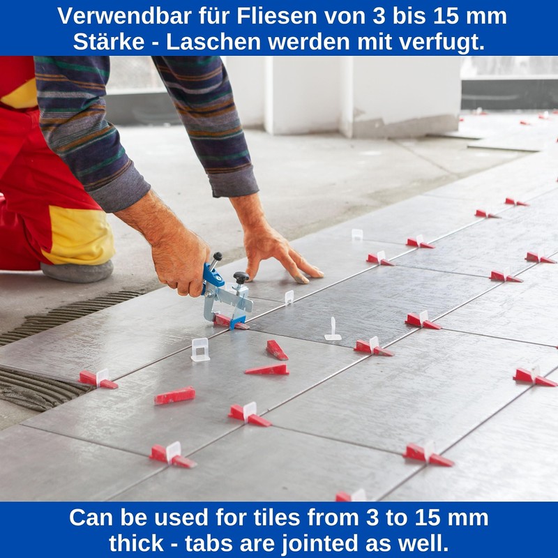 Pull tabs for tiles, 100 pieces, 2.5 mm thickness, made
