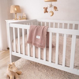 lionelo MUSLIN BLANKET Copertina Neonato in Cotone 100% Mussola, 70 x 100 cm, 6 Strati Morbida e Traspirante 4 Stagioni, Coperta Neonato per Carrozzina e Culla, Frange Rinforzate, Idea Regalo