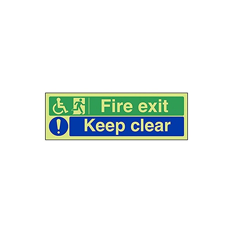 V Safety Glow In The Dark Wheel Chair Fire Exit/Keep