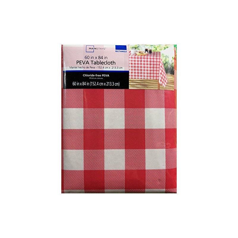 Mainstays Vinyl Tablecloth 60x84 Gingham Theme