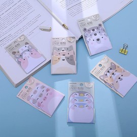 Exbrith 6 Pads 270 Sheets Cute Animal Sticky Notes Novelty Cute Sticky Notes Set Sheet Sticky Notes for Brochures, Memos, Travel Logs, Bookmarks, Fridge Stickers