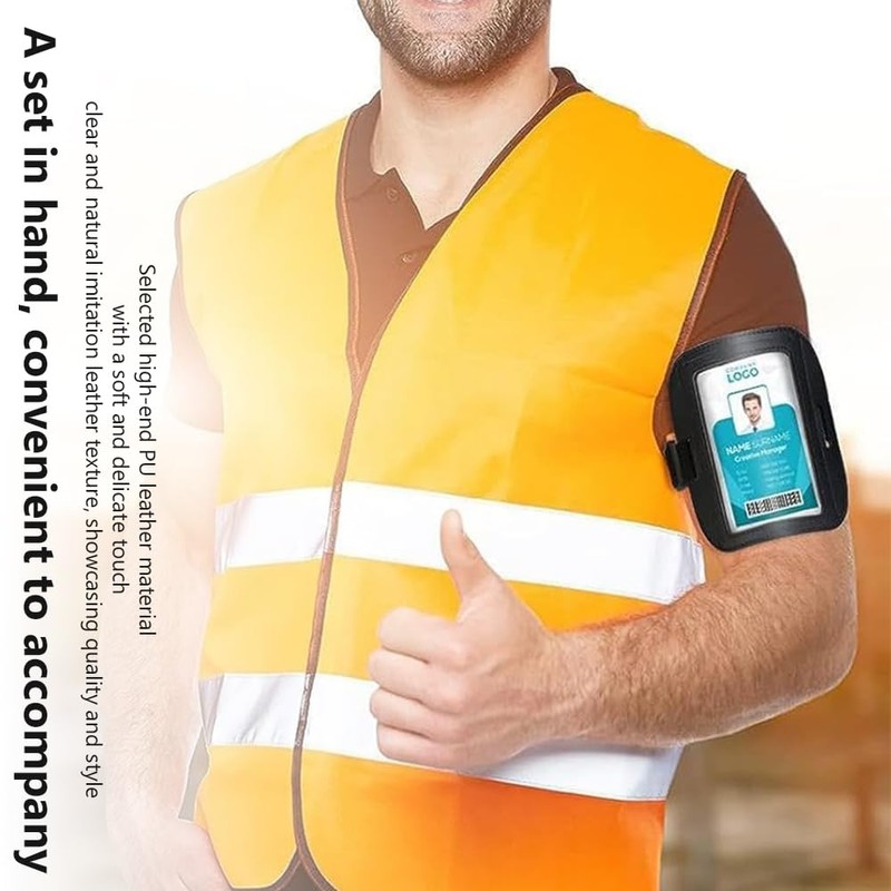 Waterproof Arm Badge Holder, Adjustable Badge Armband, Durable ID Armlet,