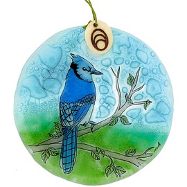 Bolla Glass Art Blue Jay Bird Glass Ornament Handmade Decoration Christmas 2020 2.5 inch