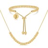 HXNIBATSAR Stainless Steel Gold & Silver Jewelry Set,Snake Chain Necklace