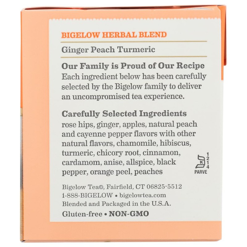 Bigelow Ginger Peach Turmeric Tea - 2 pack