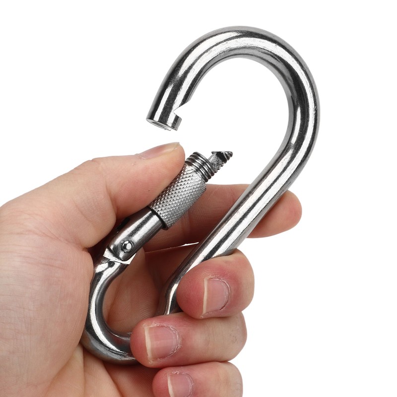 2pcs Stainless Steel Locking Clip Outdoor Camping Locking Buckle for