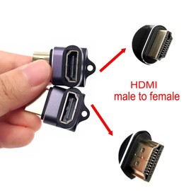 JZK Combo-Pack 8K@60Hz 270 Degree and 90 Degree right angle HDMI adapters, male to female HDMI connector for TV, computer, laptop, monitor, projector