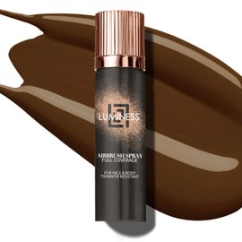 LUMINESS Airbrush Body Coverage - Tattoo Cover Up Makeup - Full Coverage Foundation for Face & Body - Water-Resistant, Long-Wear, Natural Radiant Finish, Deep Rich