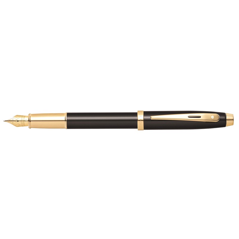 Sheaffer 100 Glossy Black Lacquer with Gold-Tone Fountain Pen with