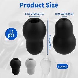 12 Pcs Stethoscope Ear Tips Replacement in 3 Colors, Comfortable Soft Stethoscope Ear Pieces, Silicone Earplug Stethoscope Accessories (Black, Grey, White)