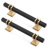 Lepatape 10 Pack 3-3/4inch Black and Gold Cabinet Pulls Black