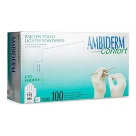 Ambiderm Guantes Latex Confort Blanco, 50 Pares Color Blanco Talla Grande