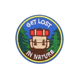 Round Outdoor Adventure Hiking Camping Decorative Sew on/Iron on Patch (Color:5)