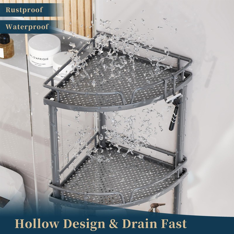 Consumest Corner Shower Caddy Stand - 3 Tier Shower Organizer