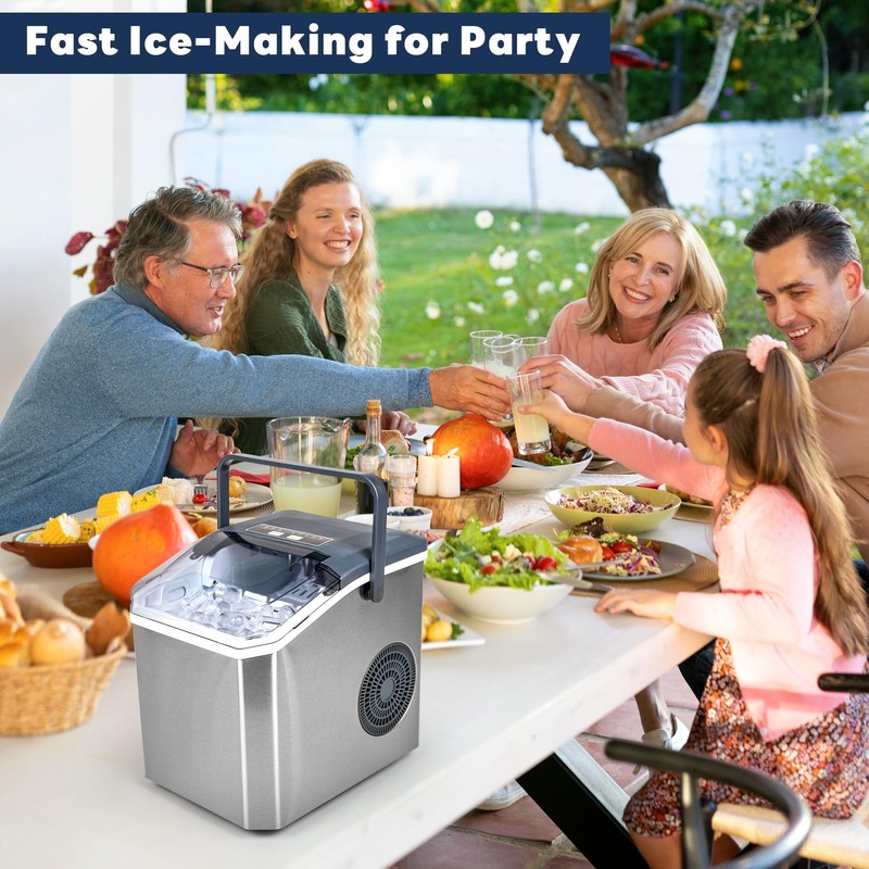 Ice Maker, iceBlue 5 Levels of Bullet Ice Sizes Countertop