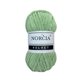 NORCIA Soft Velvet Yarn Chenille Yarn for Crocheting Super Bulky (100g-3.50oz) (68m-74.3 yds) Baby Blanket Yarn for Knitting Amigurumi Yarn for Crochet Weaving Craft (Asparagus Green, 1 Skein)