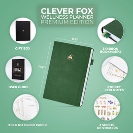 Clever Fox Wellness Planner Premium – Daily Lifestyle Journal to Support Health, Nutrition & Exercise – Healthy Living Journal with Meal, Exercise & Habit Trackers – Lasts 3 Months (Forest Green)