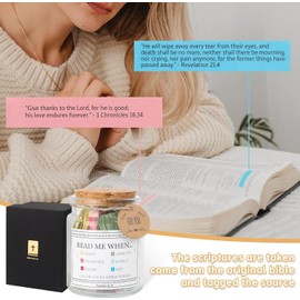 Bible Verse Jar, Read Me When Bible Verses Jar for Emotions and Feelings,The Hope Jar Bible Verses with 90 Color Coded Bible Verses Jar for Christian Easter Gifts
