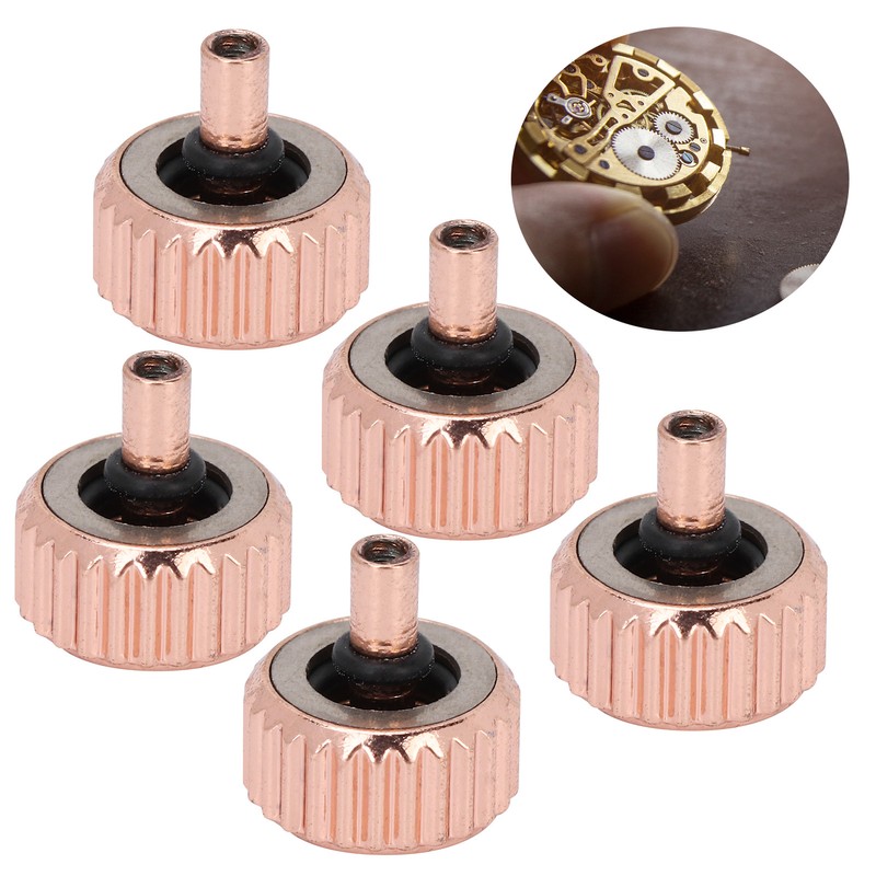 5pcs Professional Replacement Watch Crown Rose Gold Watch Crown Repairing