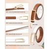 Monopa Womens Reversible Leather Belt - Two-in-One Women Skinny Belt