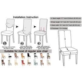 JMYDecor Dining Room Chair Covers Set of 4, Stretch Parsons Chair Slipcovers Removable Washable Kitchen Chair Protector Cover for Dining Room, Hotel, Ceremony