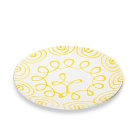GMUNDNER KERAMIK Dinner Plate Cup Diameter 28 cm Flamed Yellow Crockery Handmade in Austria