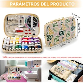 Eatbuy 130 Pcs Kit de Costura Bolsa de Cuero PU Premium, para Emergencia/Casa/Viaje, Regalo Perfecto para Todos