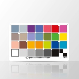 CT28 Colour Swatch and Grey Card - Color checker calibration - The CT28 Postcard (140mm x 88mm). Waterproof PVC matt laminated card for all conditions including underwater.