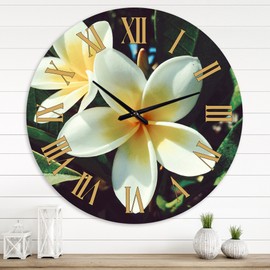 Designart 'Hawaian Frangipani Tropical Flower' Traditional - 36 in. high, 36 In. Wide