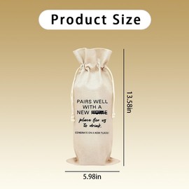 Funny Housewarming Gifts for New Homeowners Best Friend House Warming Gifts for Besties Friends Funny First Time Home Owners Housewarming Gift Wine Bag New Place To Drink Wine Gift Wrapping