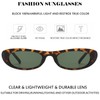 piscm Trendy Oval Sunglasses for Women Men Fashion Narrow Tiny