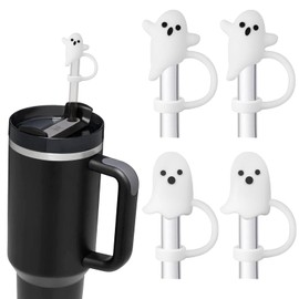 4 PCS Cute Ghost Straw Cover Cap,Straw Cover with 30&40 Oz Cup， straw toppers