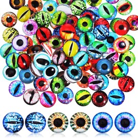 Cabilock 100 Ojos Realistas para Manualidades, 12 mm, Acabado Brillante 100 Piezas, Tamaño Uniforme de 12 mm, Diseño Realista, Para Pegar