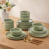 AmorArc Stoneware Dinnerware Sets,Round Reactive Glaze Ceramic Plates and Bowls