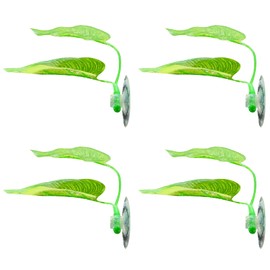 4pcs Betta Fish Leaf Pad Hammocks With Suction Cup, Double Leaf Design, Simulating Natural Habitat for Lightweight and Realistic Spawning Grounds, Breeding Resting Bed