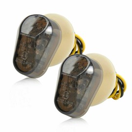 TDR 2pcs Smoke Flush Mount LED Turn Signal Light Blinker For Motorcycle