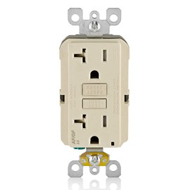 Leviton Dual-Function AFCI/GFCI Outlet, 20 Amp, Self Test, Tamper-Resistant with LED Indicator Light, Protection from Both Electrical Shock and Electrical Fires in One Device, AGTR2-T, Light Almond