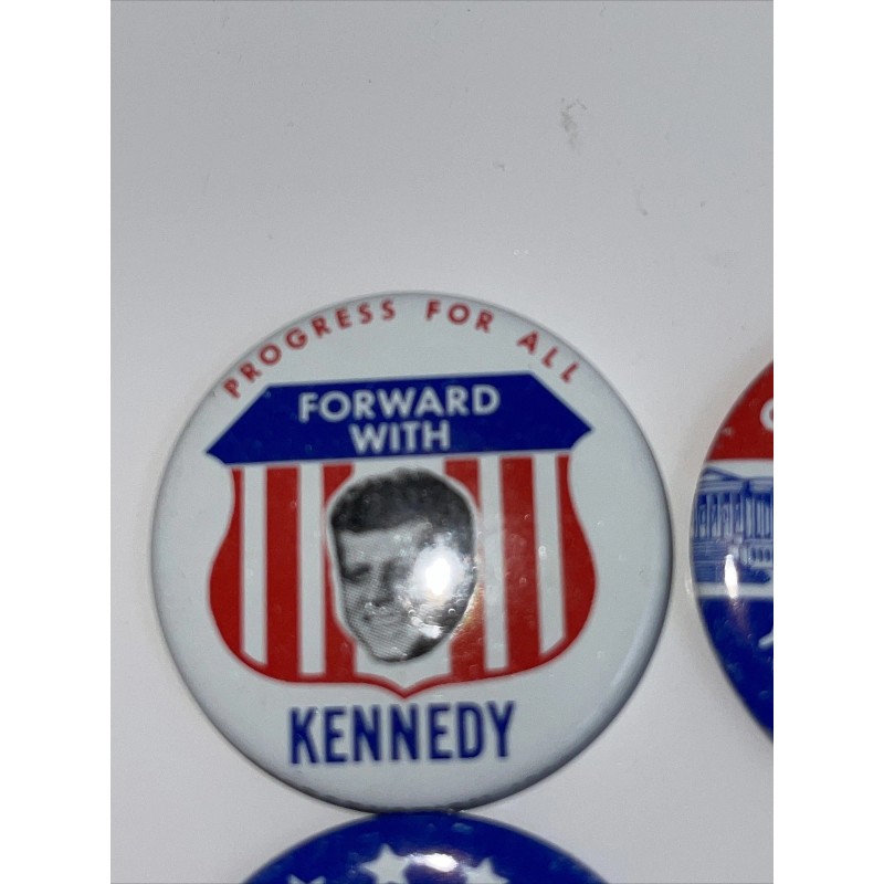 Vtg 1984 Lot 6 ~ Political Campaign Pins Buttons Kennedy