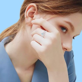 Eye Of Horus Ring 925 Sterling Silver Moonstone Ring Adjustable Egyptian Anka Amulet Ring Horus Eye Jewellery For Women Girls