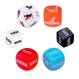 Funny Date Night Dice for Couples Valentine's Day Gift for Women Men Decider Dice Couple Game Dice for Girlfriend Boyfriend Wedding Anniversary Christmas Birthday Gifts 64-Small-White