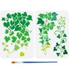 FINGERINSPIRE 2 Pcs Ivy Pattern Stencils with a Paint Brush