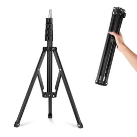NEEWER 71" Portable Metal Camera Tripod Stand, Reverse Folding Light Tripod with LED Light Ring, Reflector, Flip Locks for Live Streaming, Vlog, Video Recording, ST180R