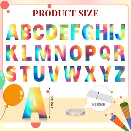 TaoBary 78 Pcs Make Your Own Banner Kits Large Size 6 Inch DIY Glitter Letter Pack Reuse Letters Banner Kit with White Ribbon for Birthday Wedding Shower Party Favor Wall Decor(Gradient Blue Pink)