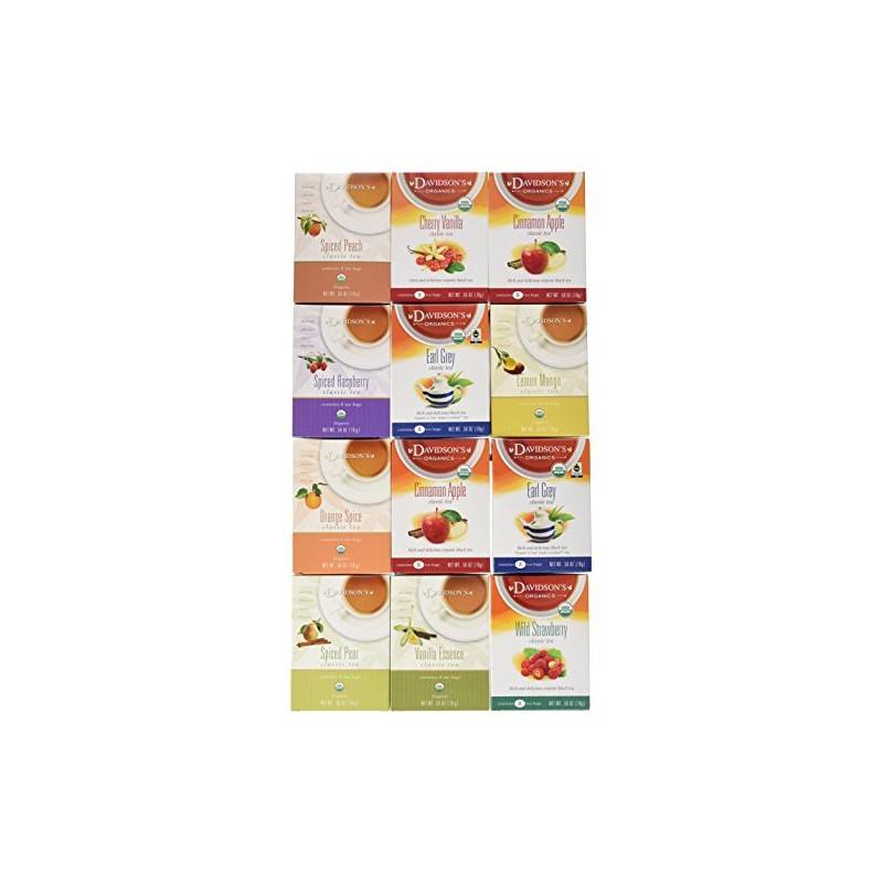 Davidson's Tea Assorted Classics, 8-Count Tea Bags (Pack of 12)