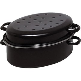 Goose Roasting Dish 42 cm Black Enamel