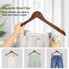 TOPIA HANGER Wooden Suit Hangers with Adjustable Metal Clips (20