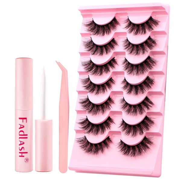 Fadlash Half Eyelashes Kit 3 Pieces, Half Eyelashes Wispy Cat
