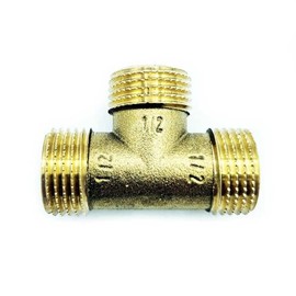 Brass T Shape Water Fuel Pipe Male Tee Adapter Connector 1/2 inch Thread