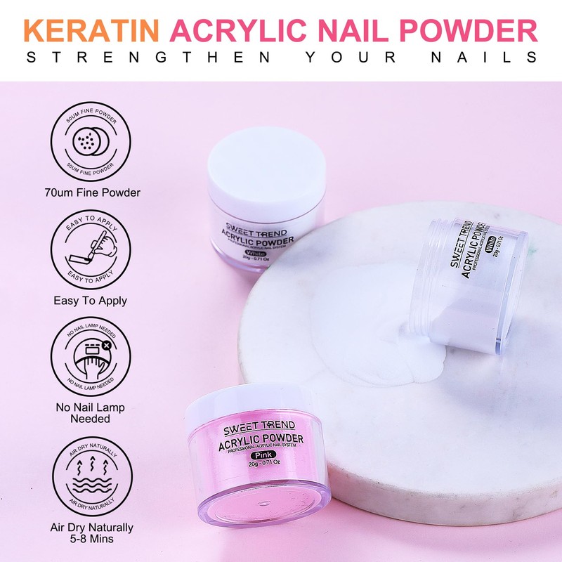 Acrylic Nail Kit for Beginners: Professional Acrylic Powder Set with