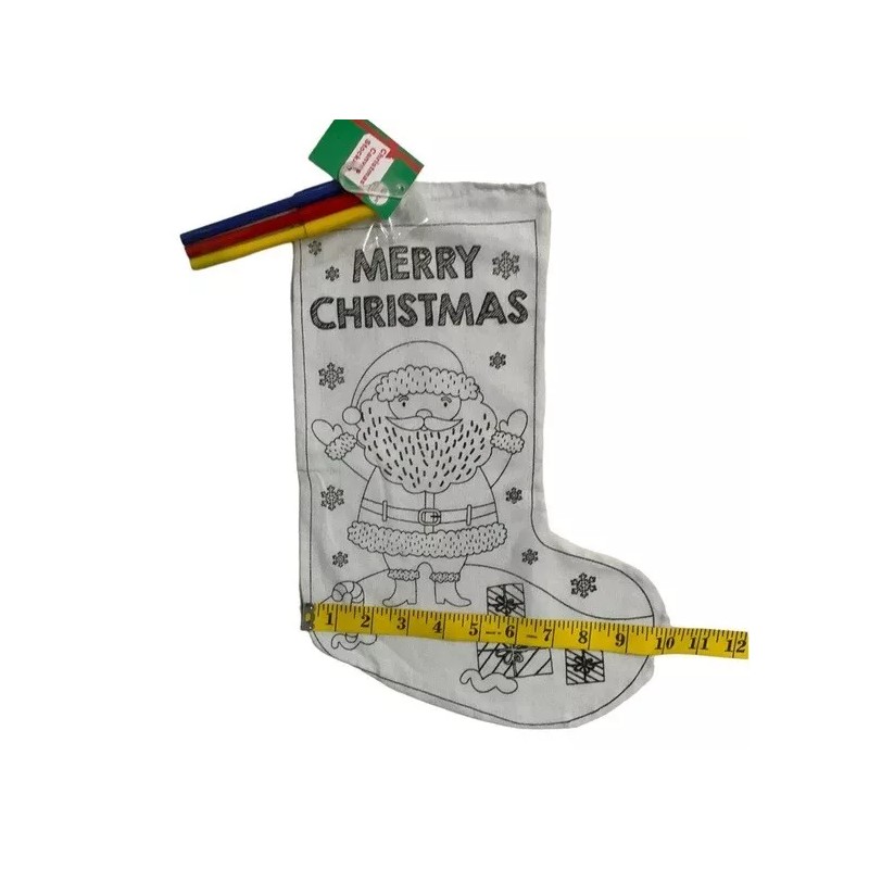 Simply Holiday Christmas Stocking Color Your Own Canvas Fabric Stocking